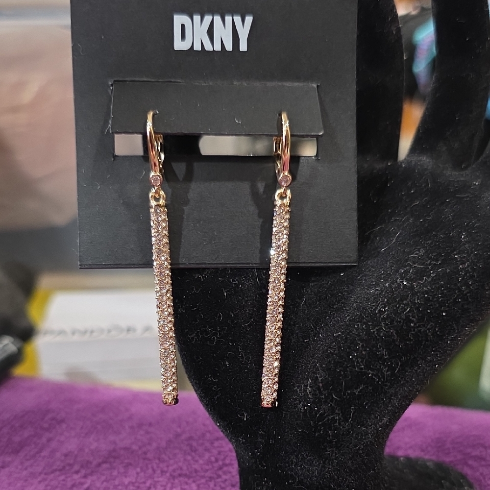 DKNY Rose Gold Sparkle Earrings